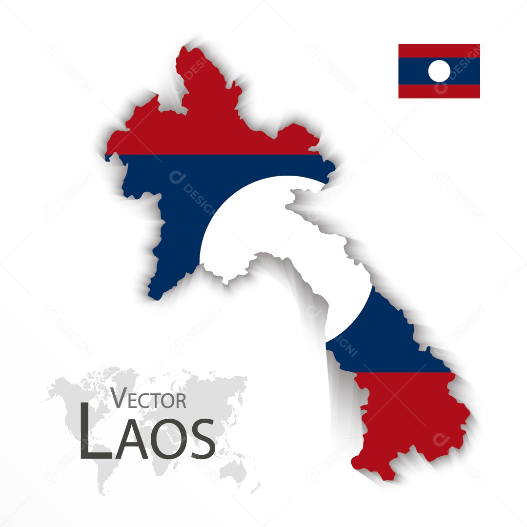 Mapa do Laos Ilustração Vetor EPS