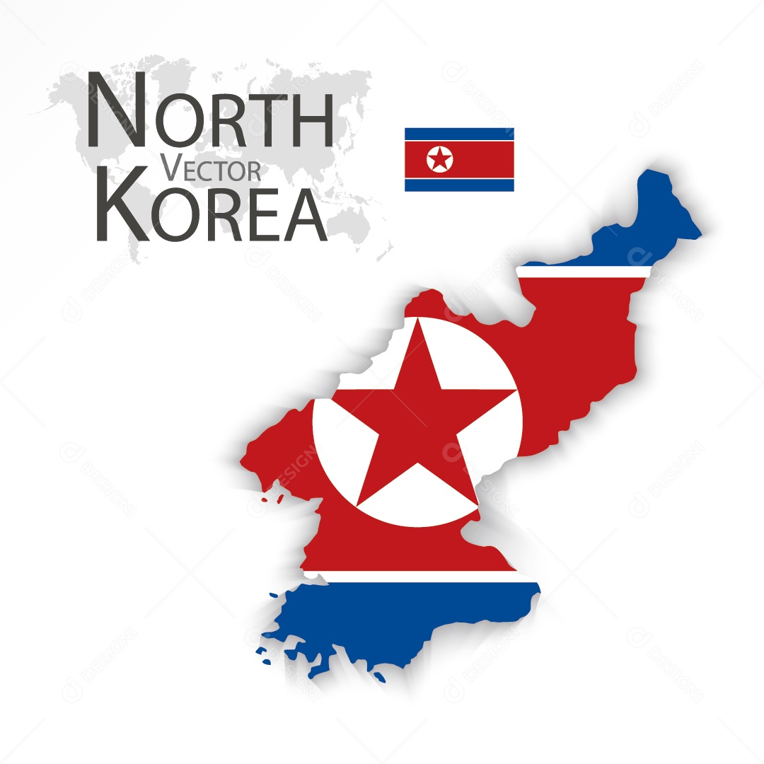 Mapa da Coreia do Norte  Ilustração Vetor EPS