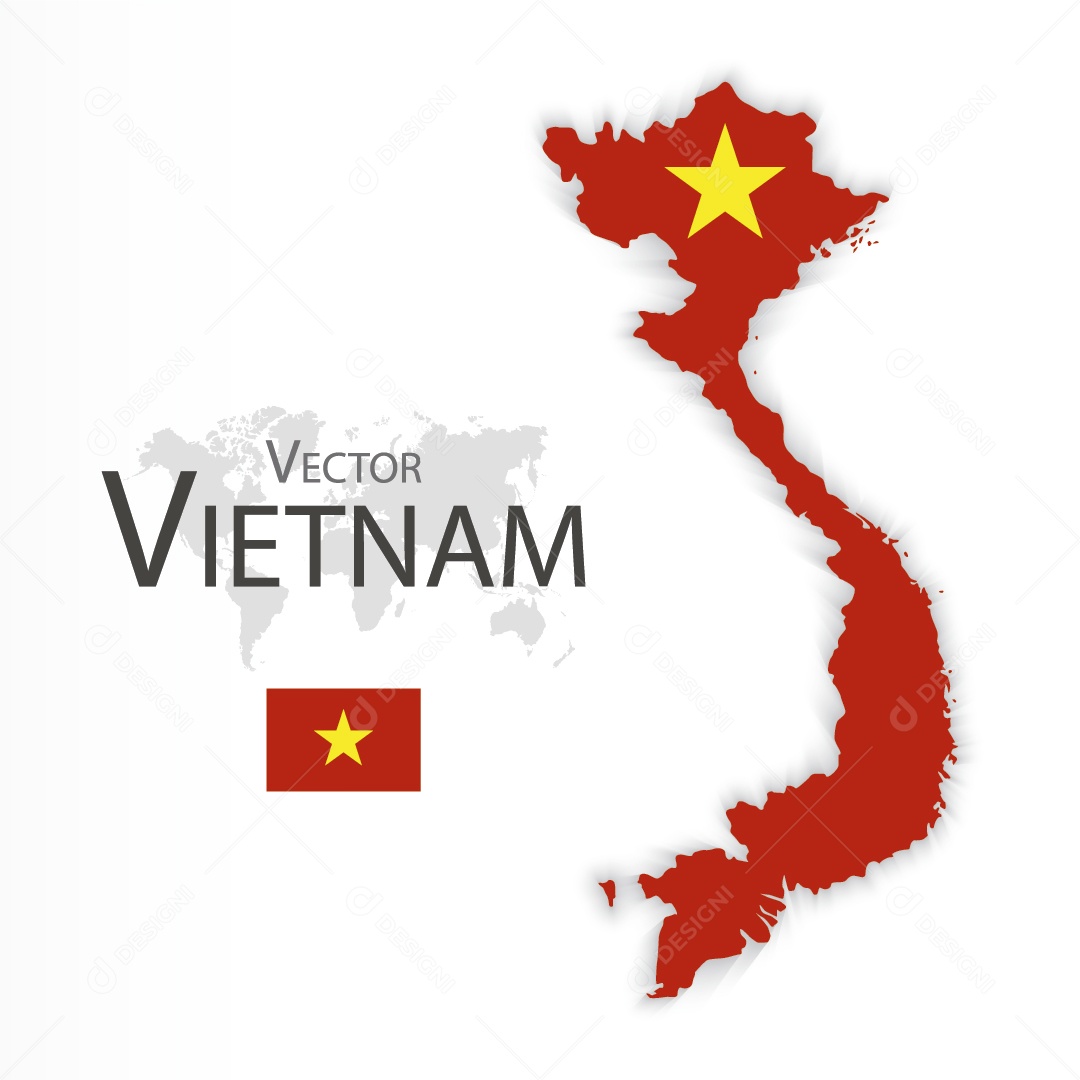 Mapa do Vietname Ilustração Vetor EPS