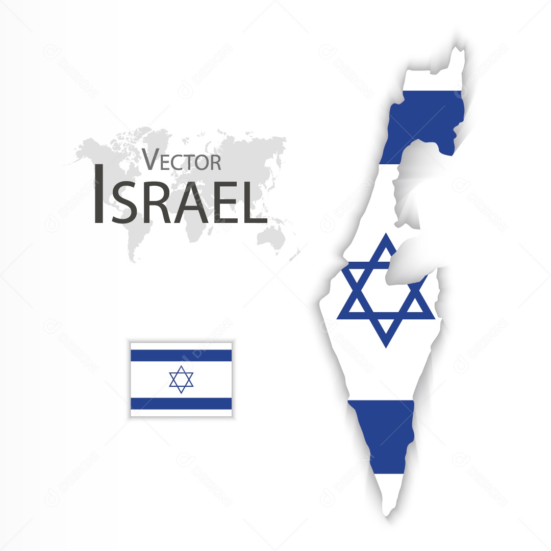 Mapa de Israel Ilustração Vetor EPS