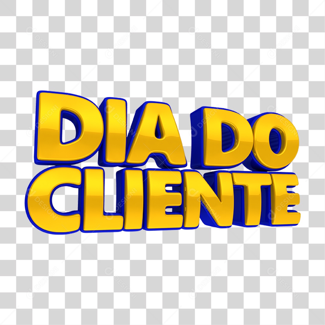 Selo 3D Dia do Cliente para Composição PNG Transparente