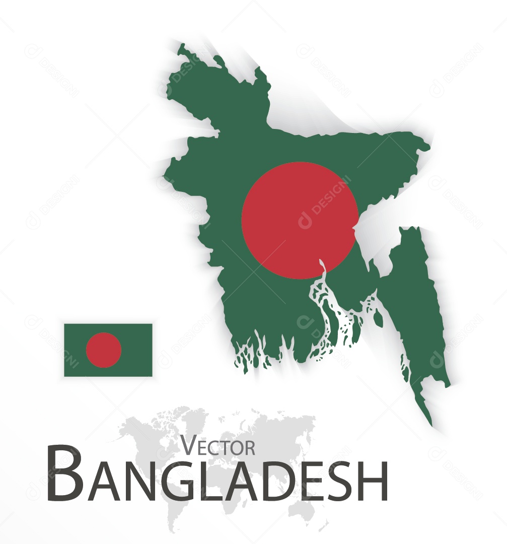 Mapa de Bangladesh Ilustração Vetor EPS