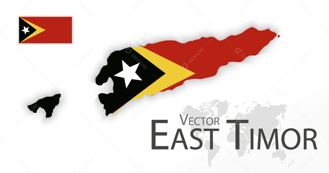 Mapa do Timor-Leste Ilustração Vetor EPS
