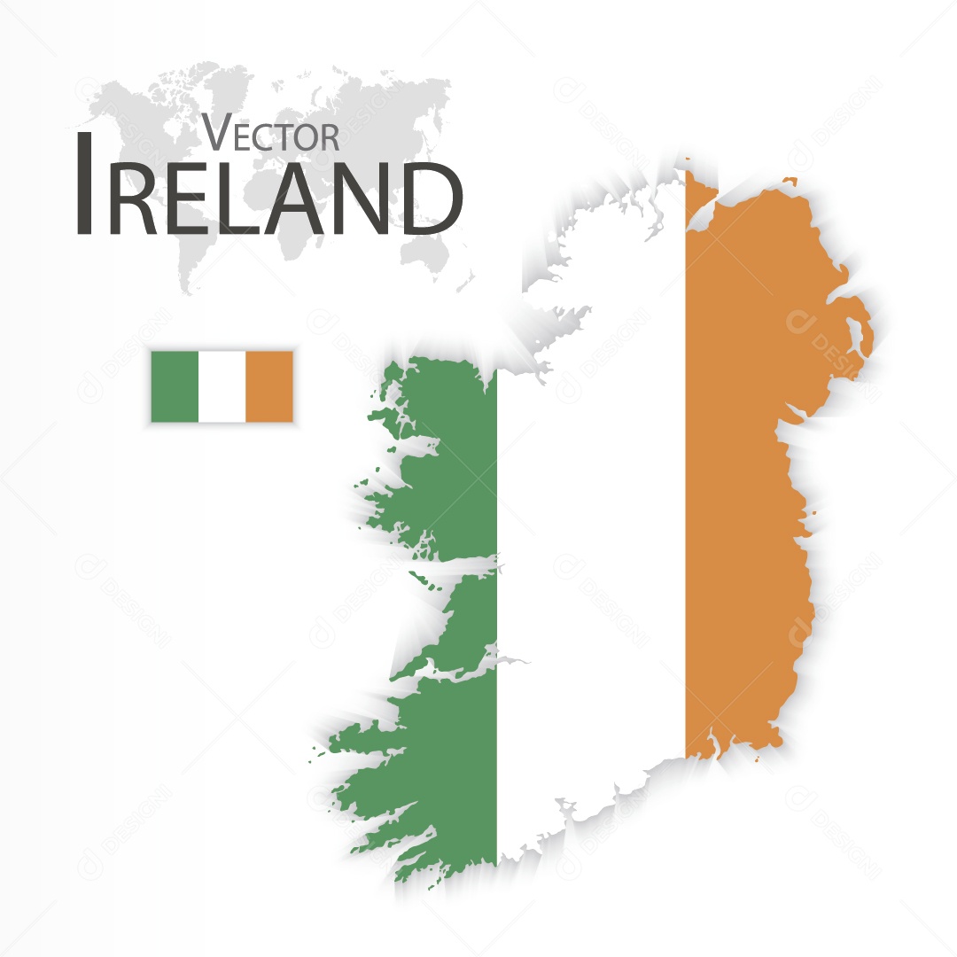 Mapa da República da Irlanda Ilustração Vetor EPS