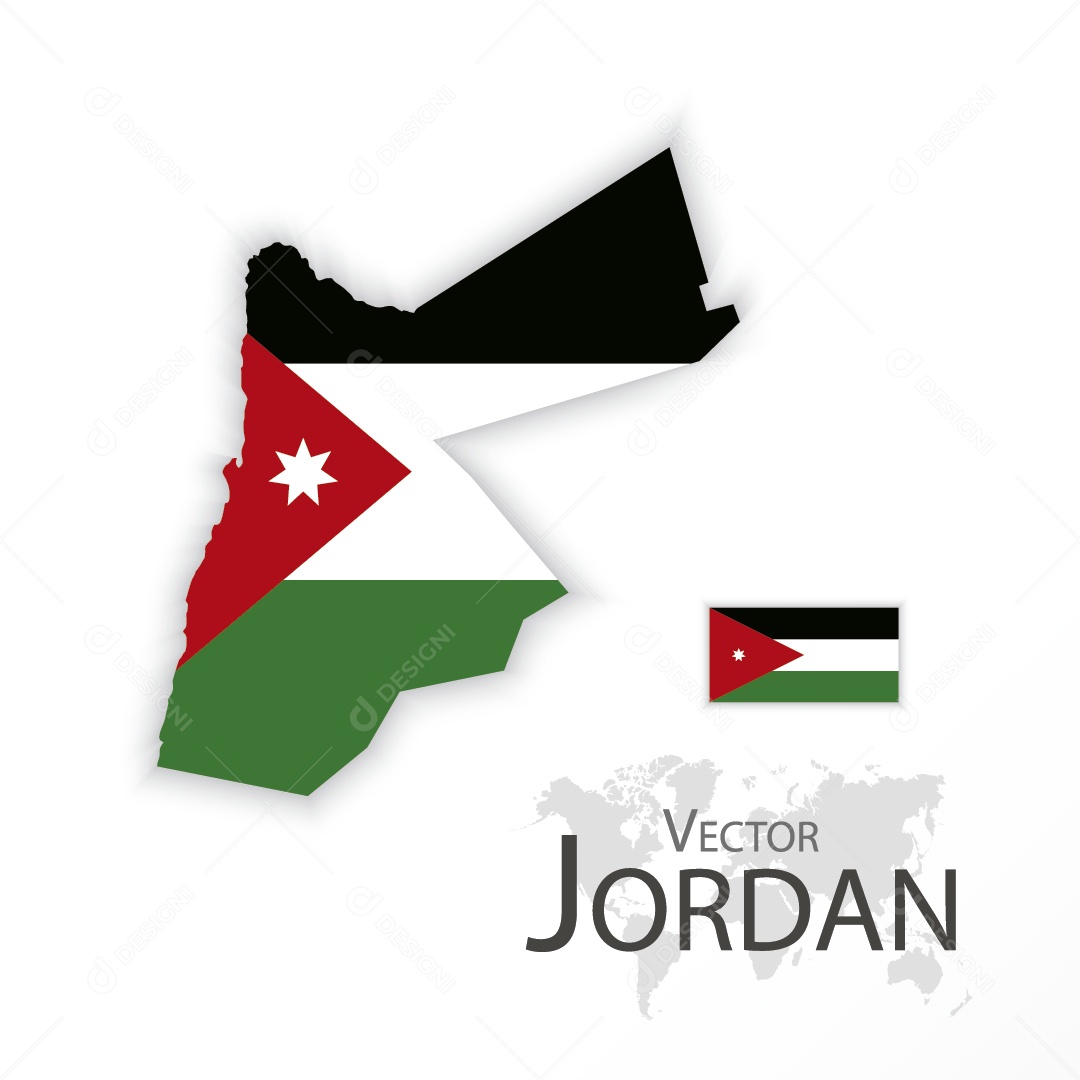 Mapa da Jordânia Ilustração Vetor EPS