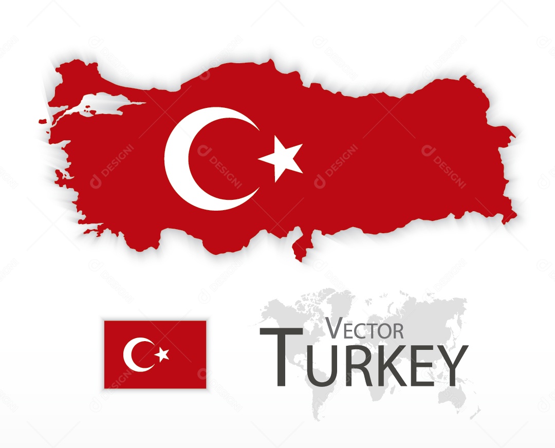 Mapa da Turquia Ilustração Vetor EPS