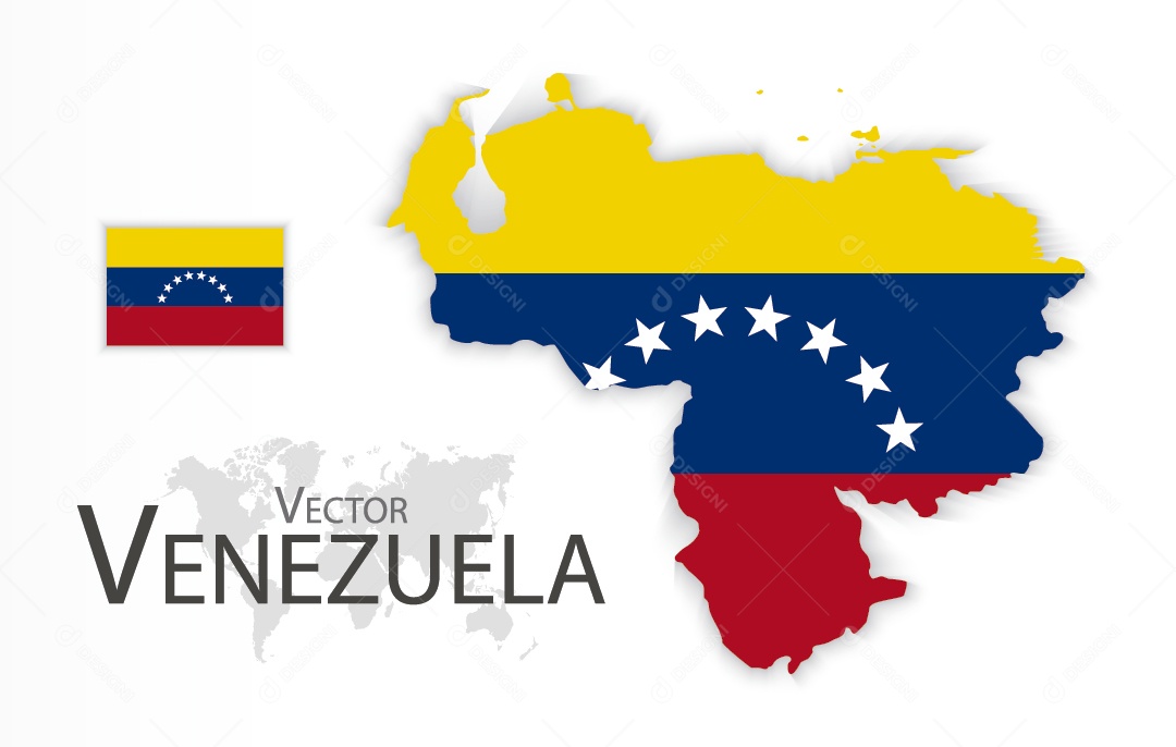 Mapa da Venezuela Ilustração Vetor EPS