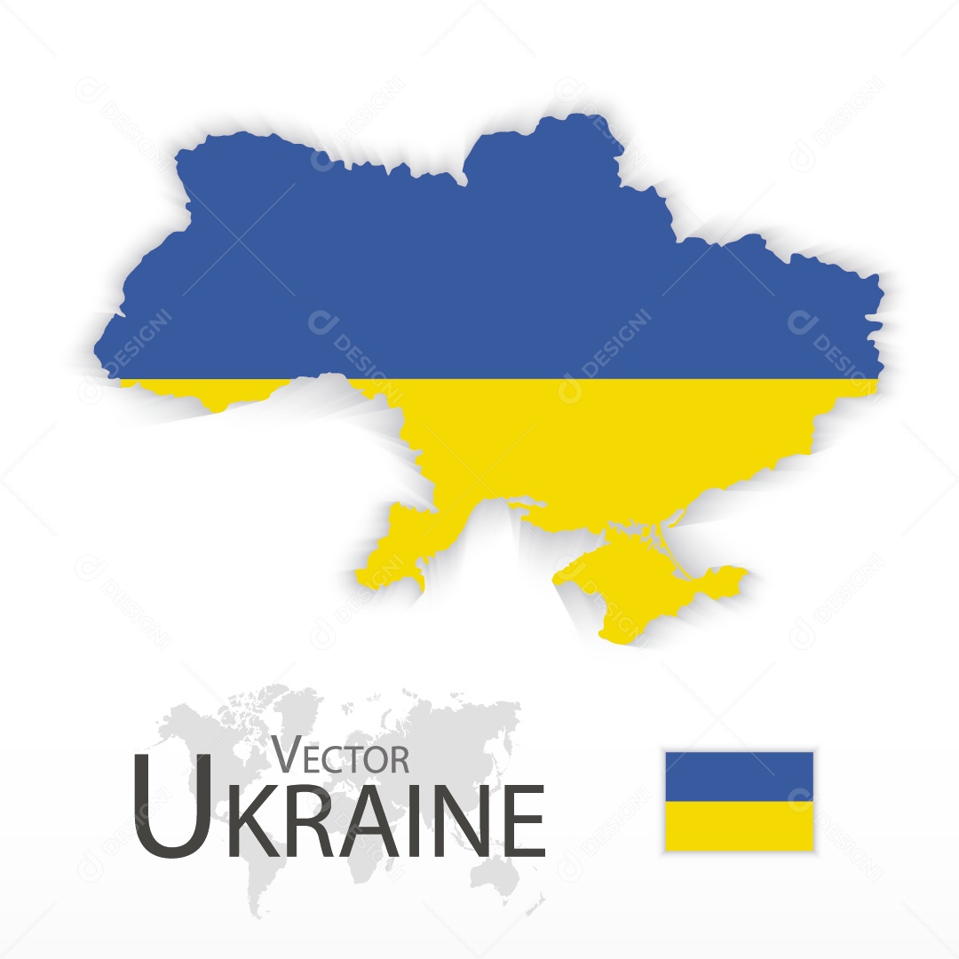 Mapa da Ucrânia Ilustração Vetor EPS