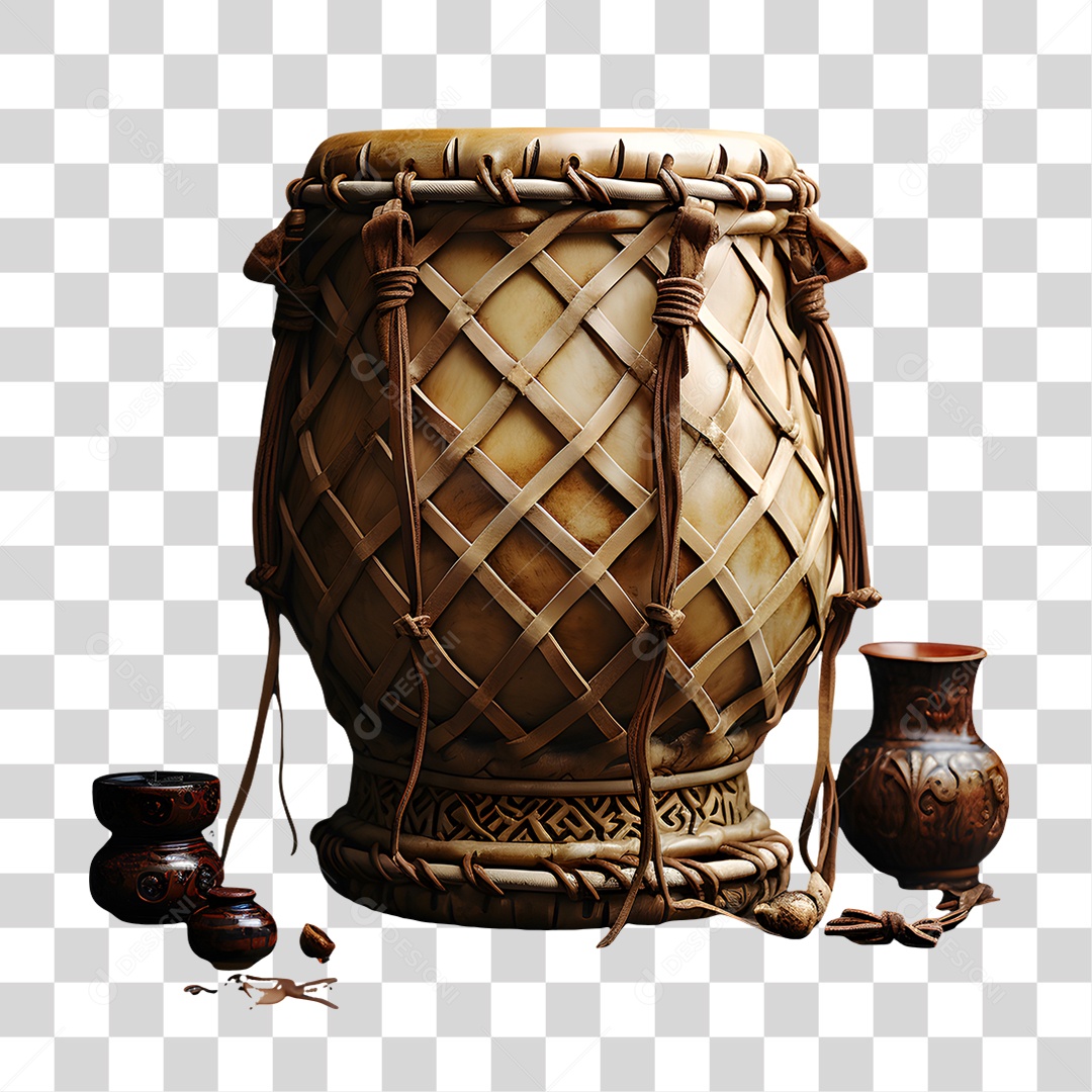 Tambor Para Capoeirista Tocar Esporte Afro-Brasileiro PNG Transparente