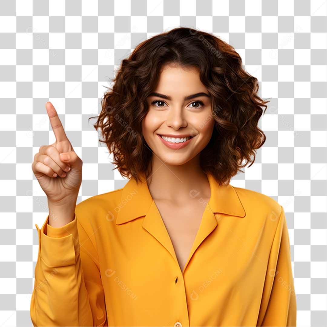 Mulher Vestida em Blusa Alaranjada para Conscientização da Esclerose PNG Transparente