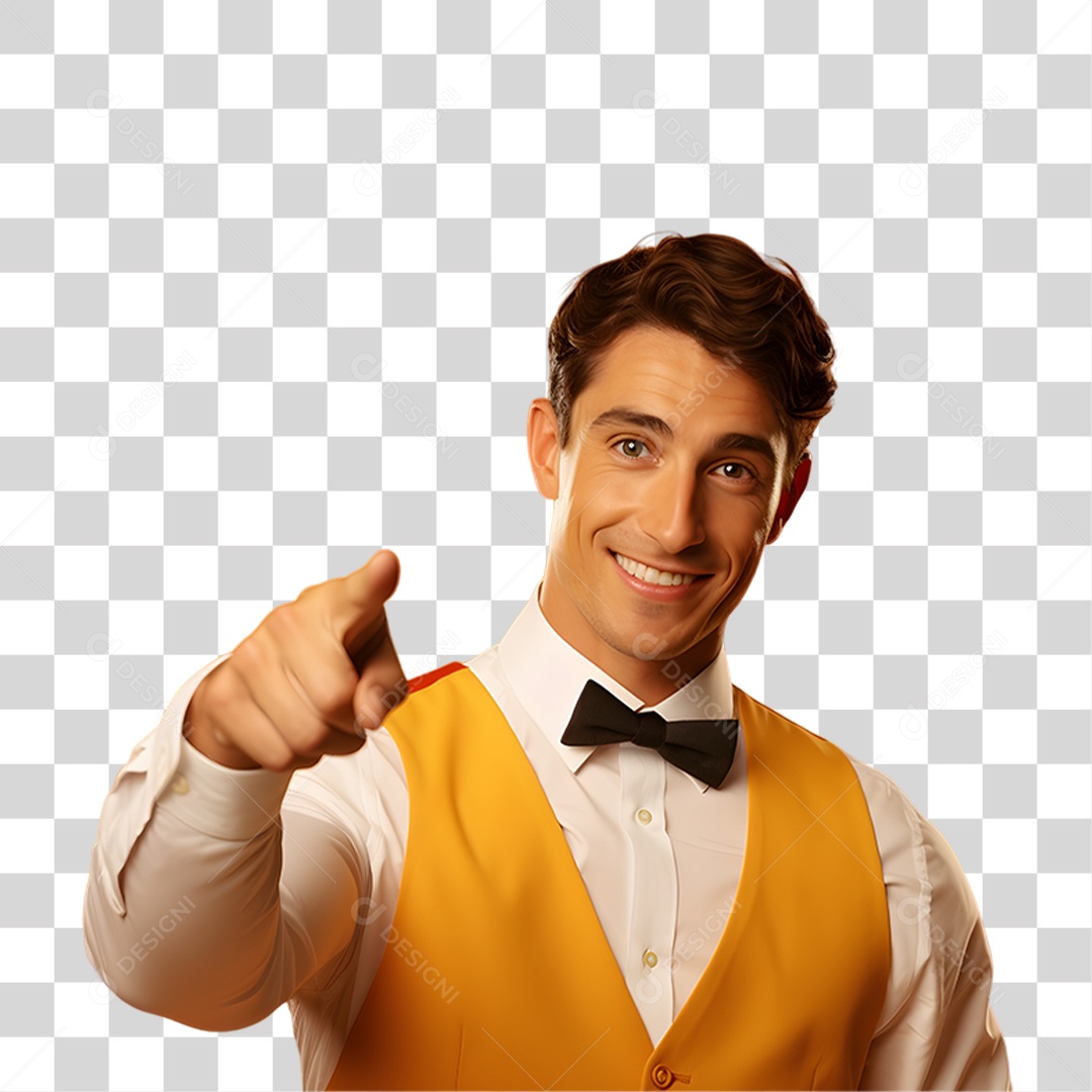 Homem com Roupa Alaranjada para Conscientização da Esclerose PNG Transparente