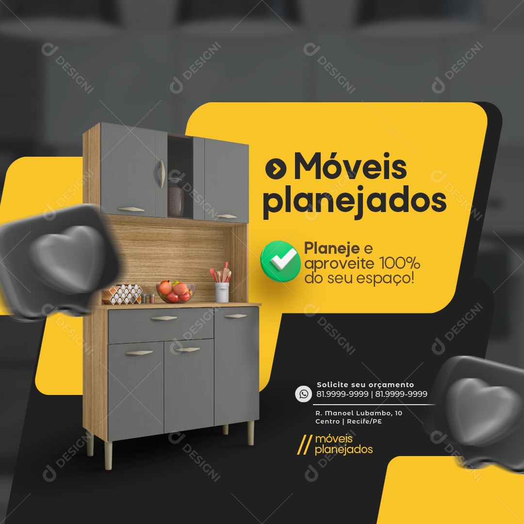Móveis Planejados Planeje e Aproveite 100% do Seu Espaço Social Media PSD Editável