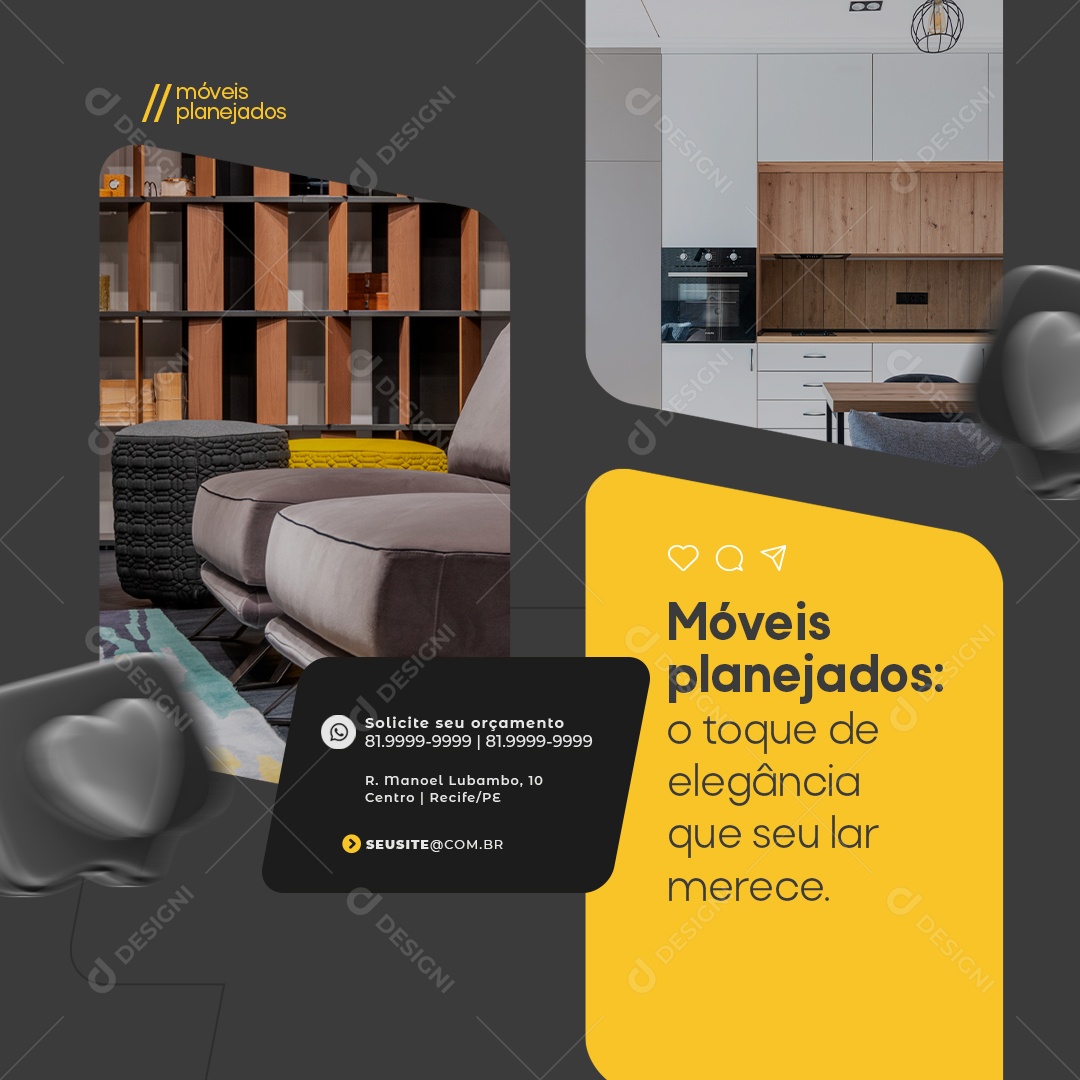 Móveis Planejados o Toque de Elegância Que seu Lar Merece Social Media PSD Editável