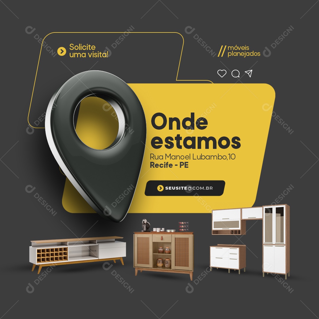 Móveis Planejados Onde Estamos Social Media PSD Editável