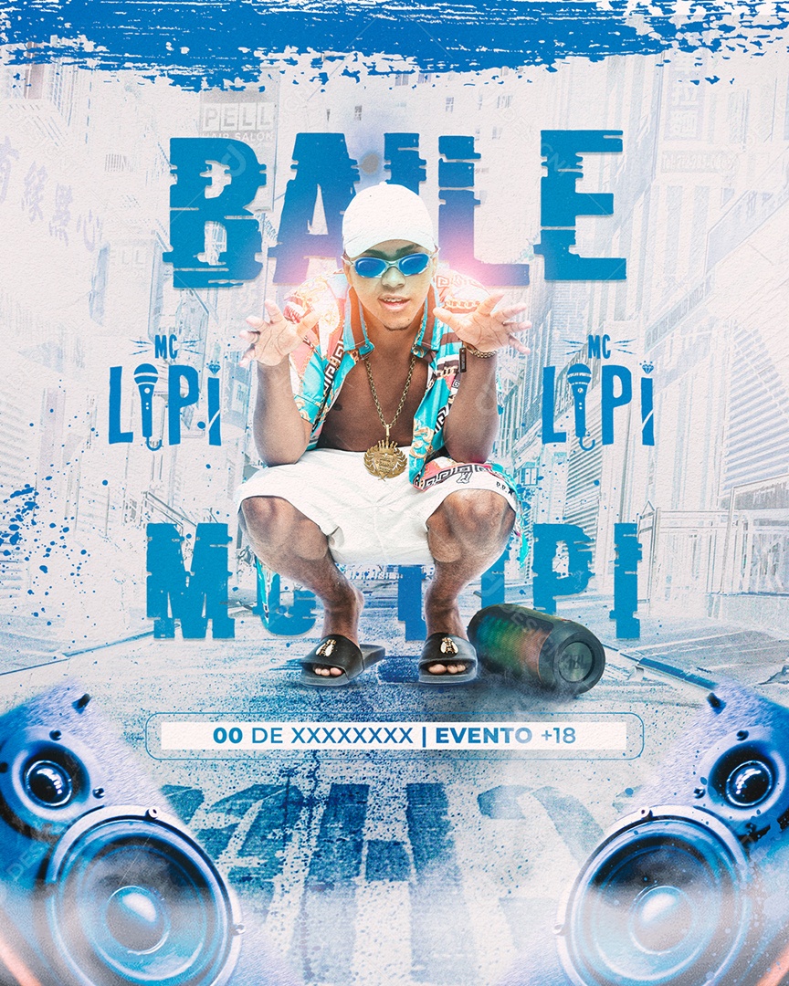 Social Media Flyer Baile Mc Lipi PSD Editável