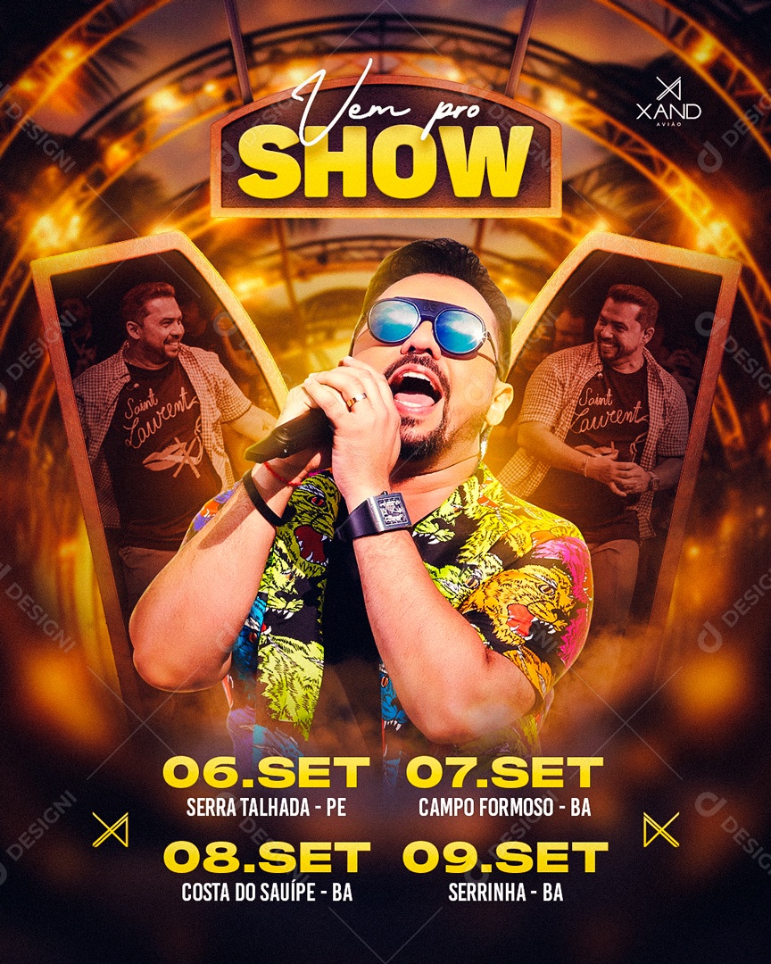 Social Media Flyer Vem Pro Show Xand Avião PSD Editável