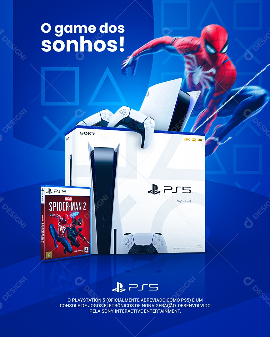 O Game Dos Sonhos Playstation 5 Social Media PSD Editável