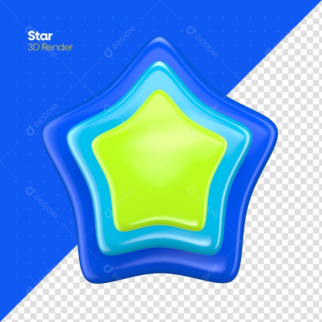 Estrela Colorida Dia Das Crianças Elemento 3D Para Composição PSD