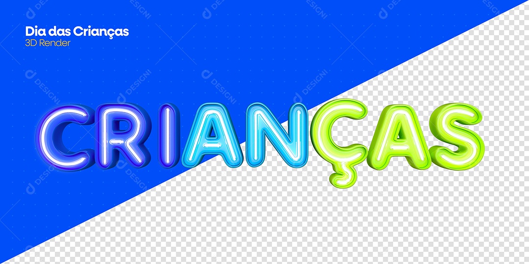 Texto 3D Crianças Colorido Para Composição PSD