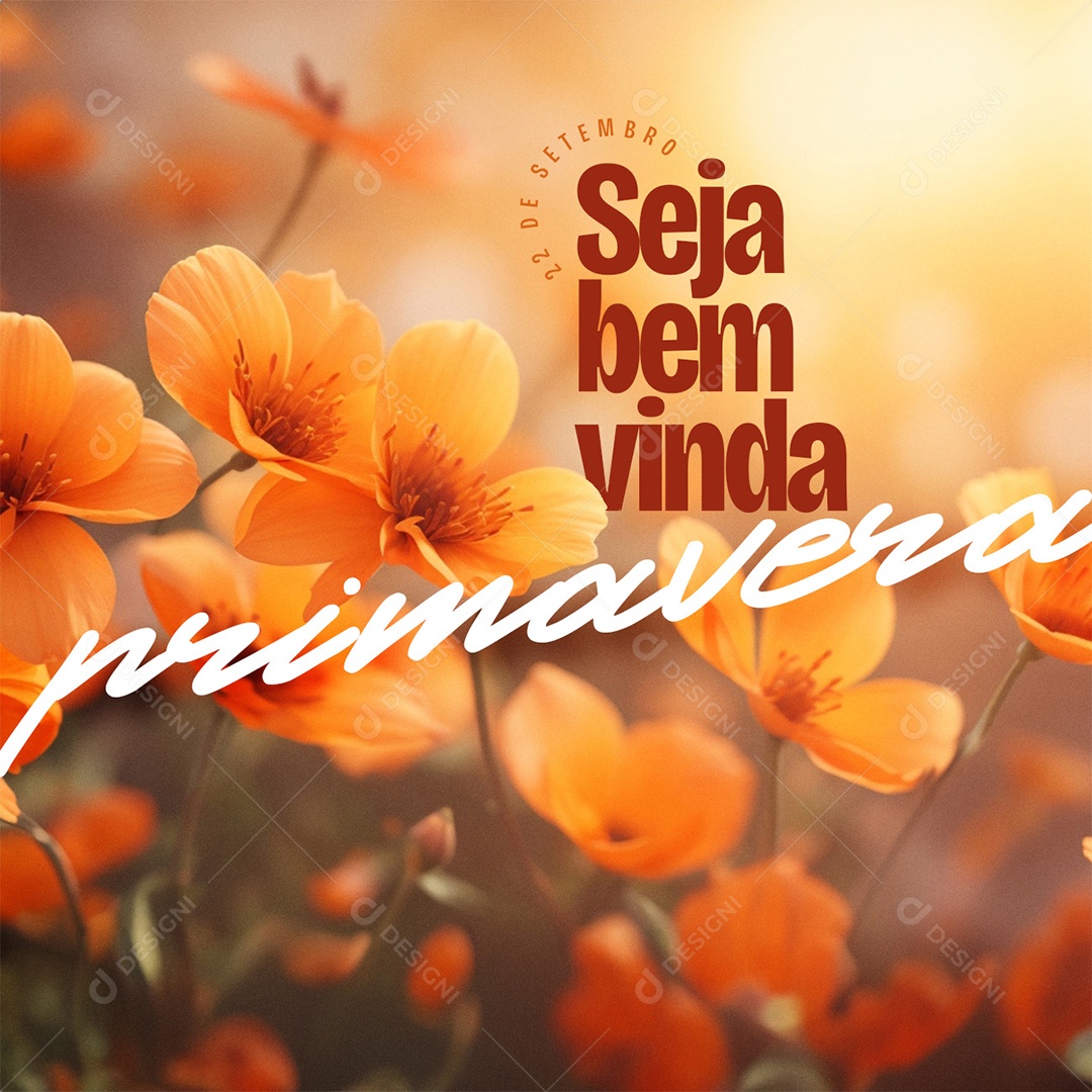 Social Media Seja Bem Vinda Primavera 22 De Setembro PSD Editável