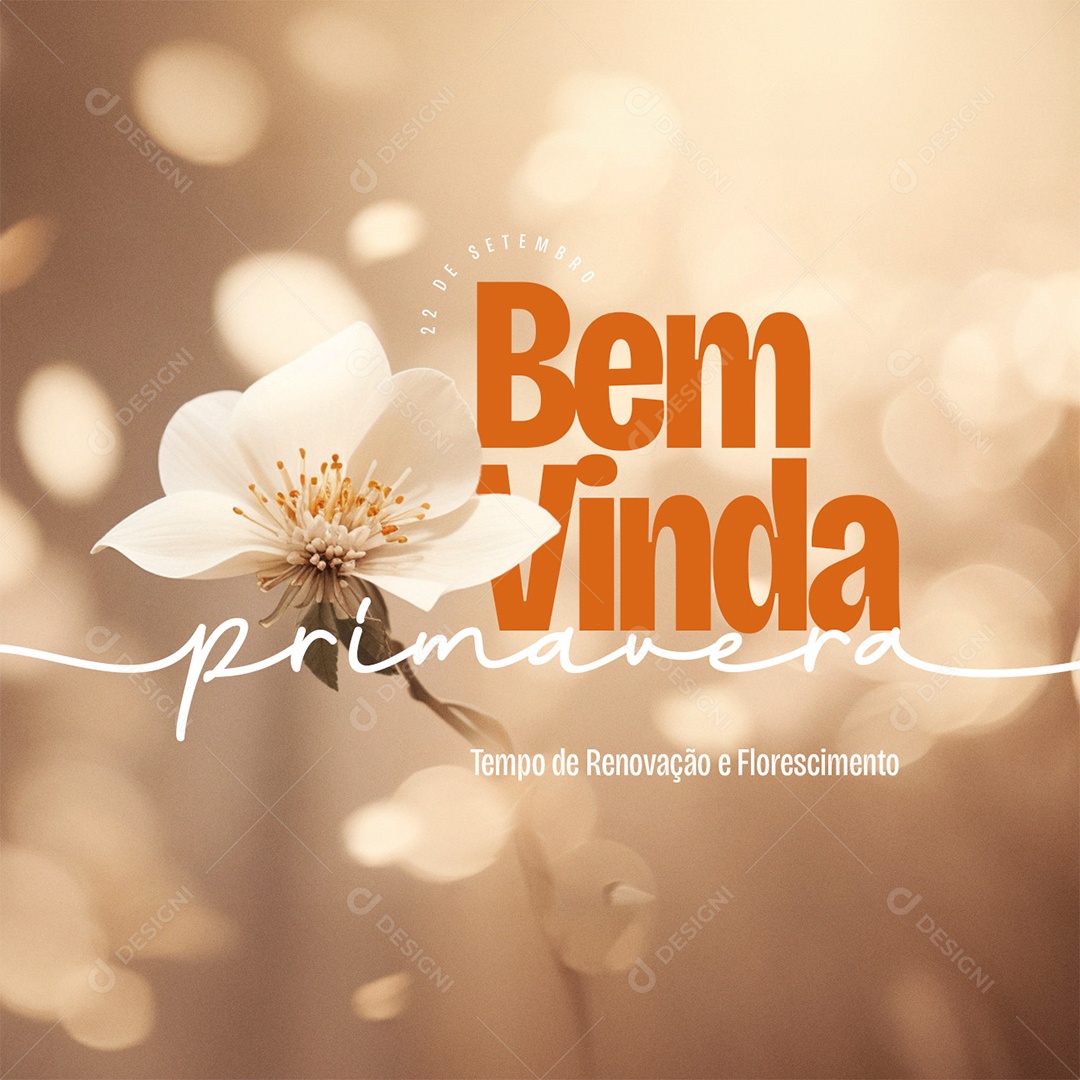 Social Media 22 De Setembro Bem Vinda Primavera PSD Editável
