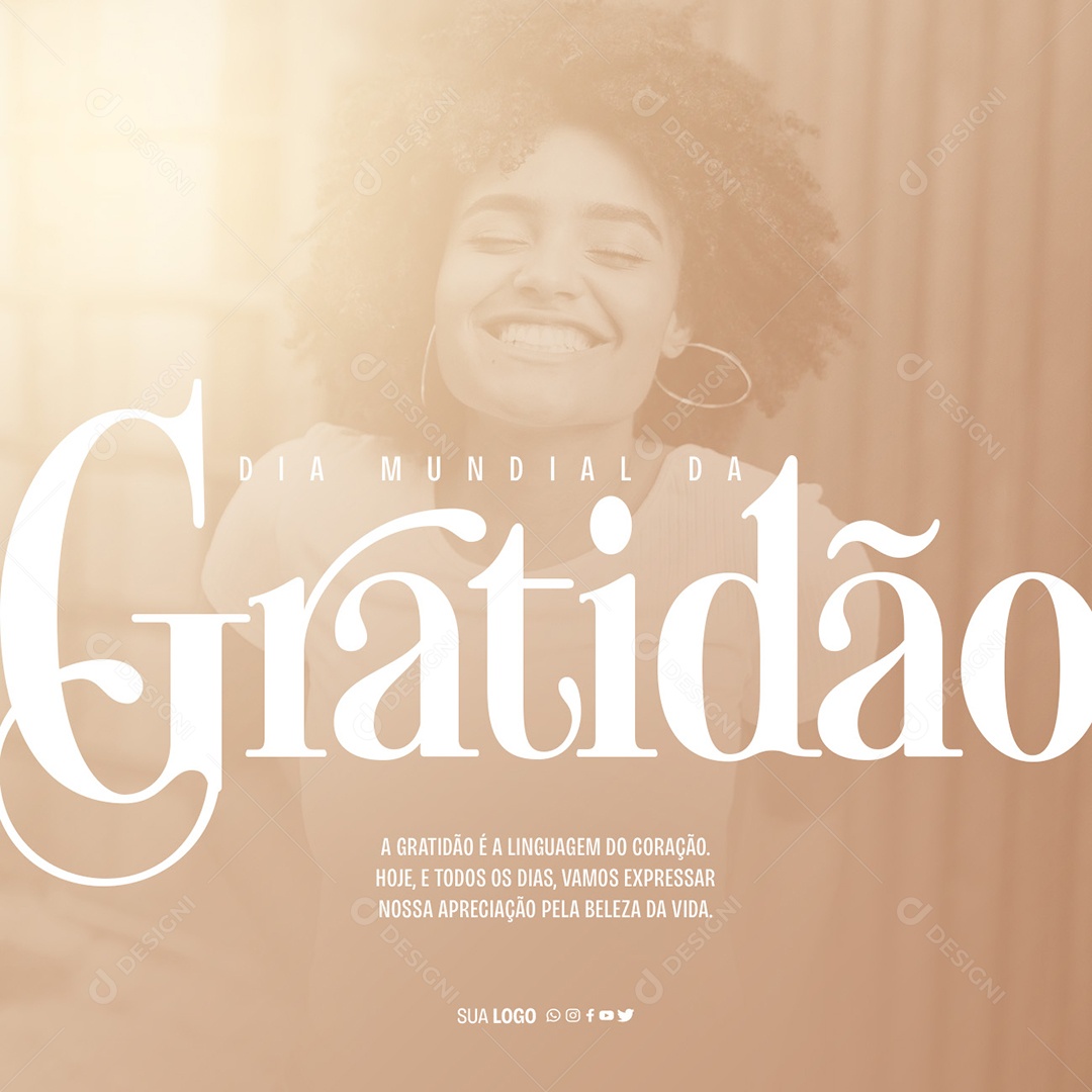 Dia Mundial Da Gratidão Linguagem Do Coração Social Media PSD Editável