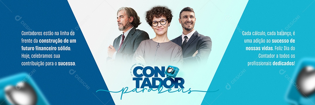 Social Media Carrossel Dia Do Contador Parabéns PSD Editável