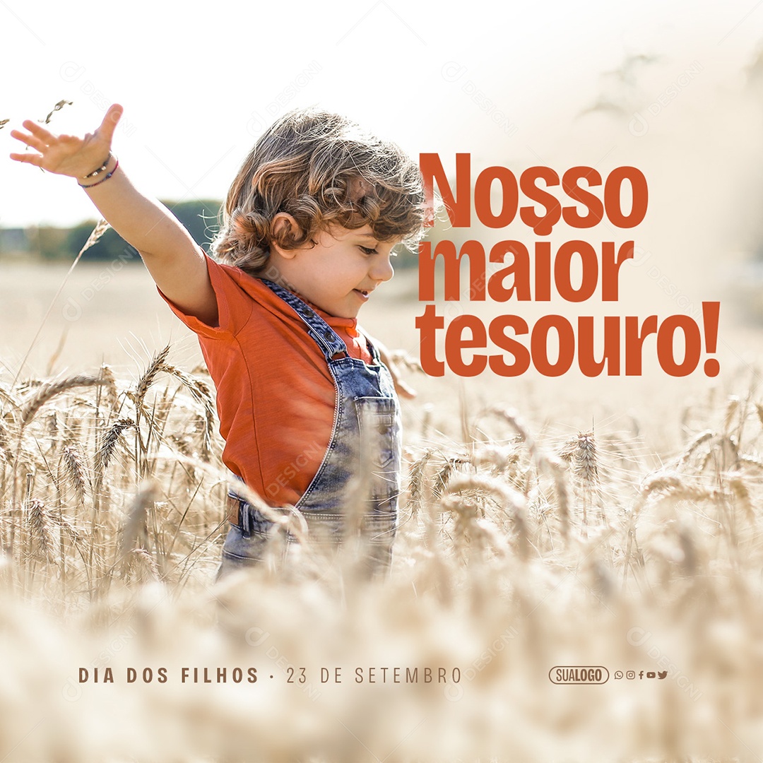 Social Media Nosso Maior Tesouro Dia Dos Filhos PSD Editável