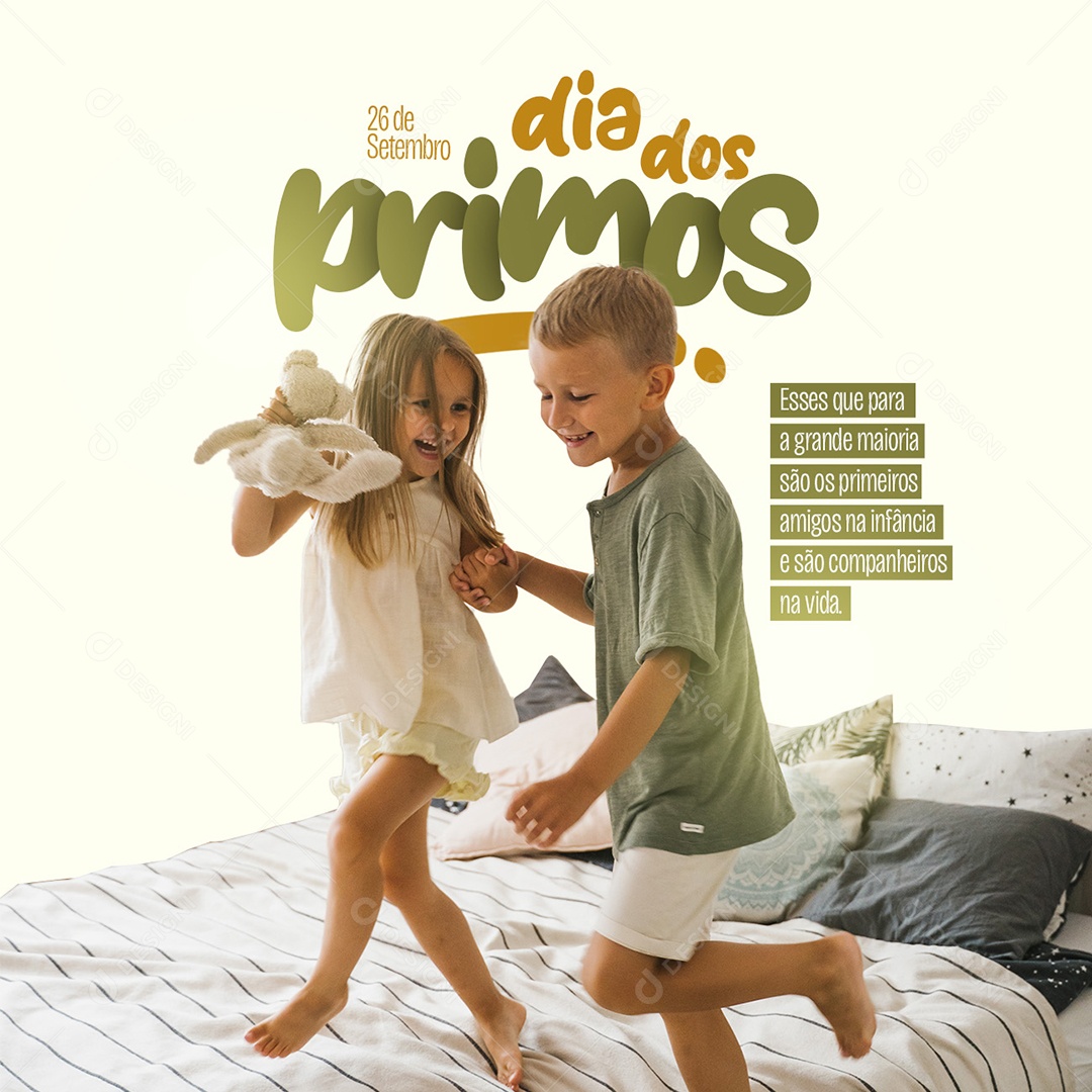 Social Media Primeiros Amigos Da Infância Dia Dos Primos PSD Editável