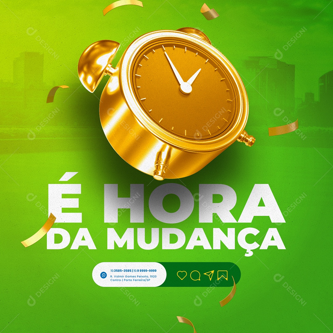 Política É Hora da Mudança Social Media PSD Editável