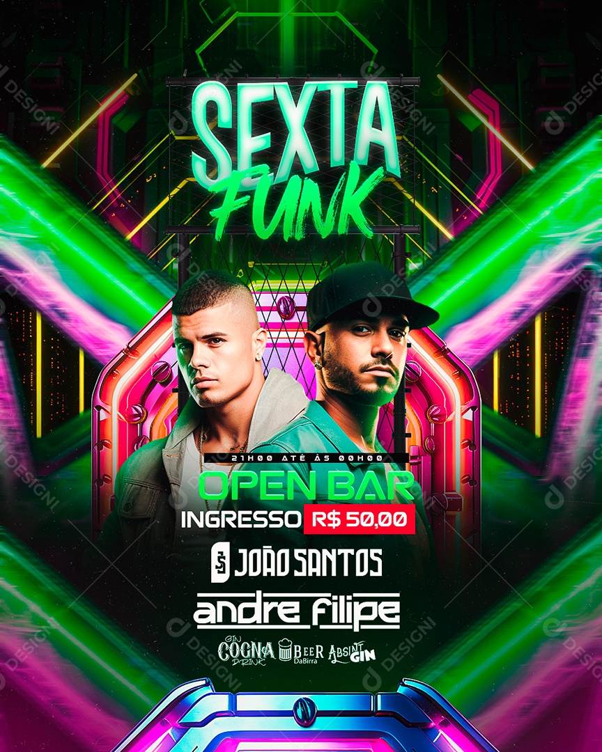 Flyer Sexta Funk João Santos Andre Filipe Social Media PSD Editável