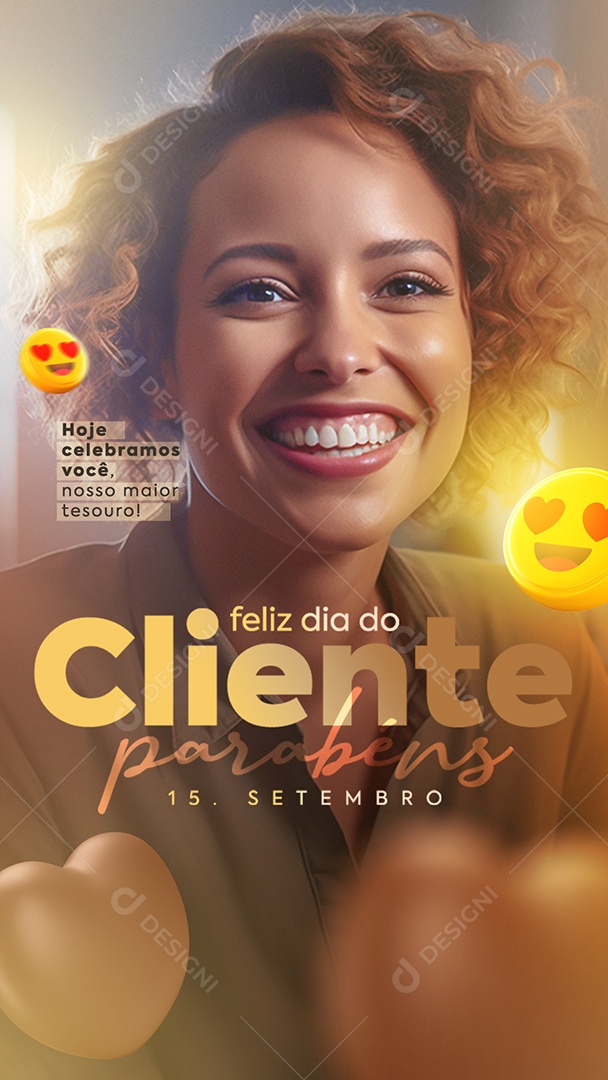 Story Feliz Dia Do Cliente Parabéns Social Media PSD Editável