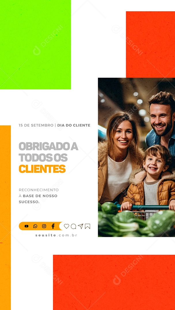 Story Dia Do Cliente Obrigado a Todos os Clientes 15 de Setembro Social Media PSD Editável