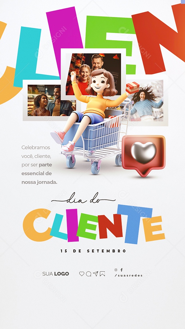Story Dia Do Cliente Celebramos Você Social Media PSD Editável