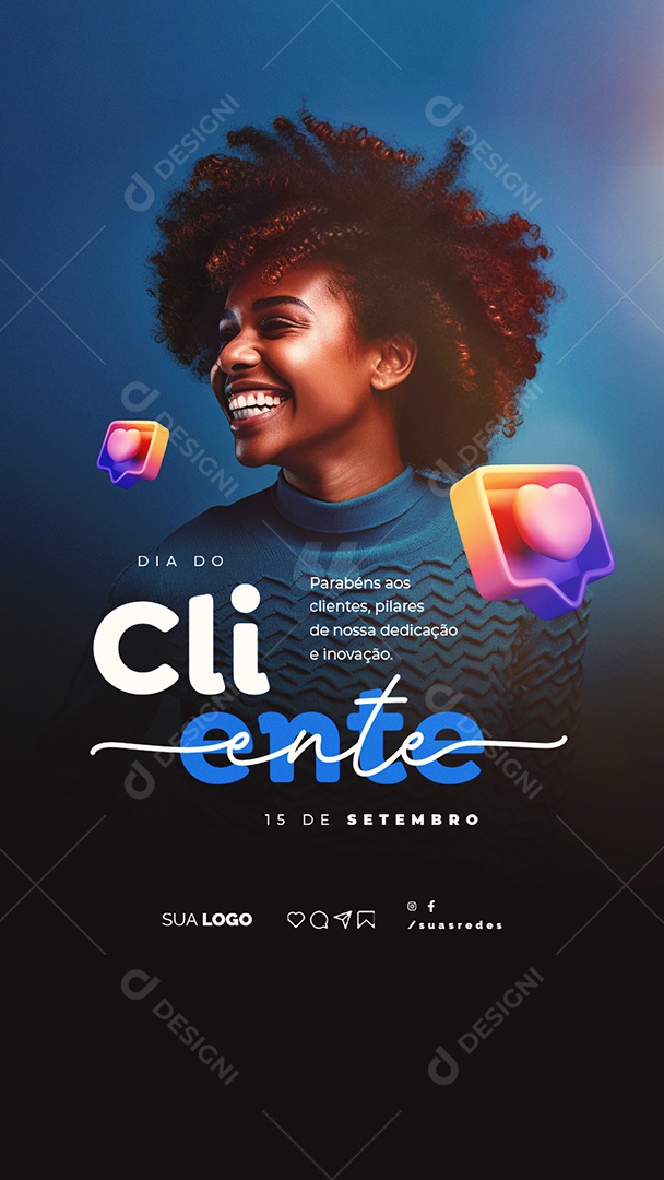 Story Dia Do Cliente Parabéns aos Clientes Social Media PSD Editável