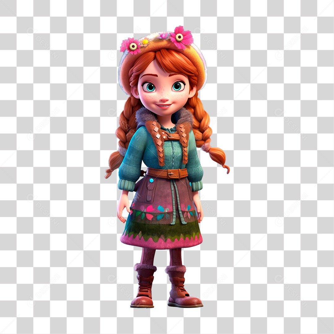 Menina Fazendeira PNG Transparente