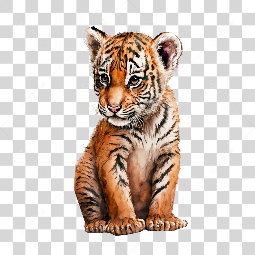 Filhote de Tigre Animal Silvestre PNG Transparente