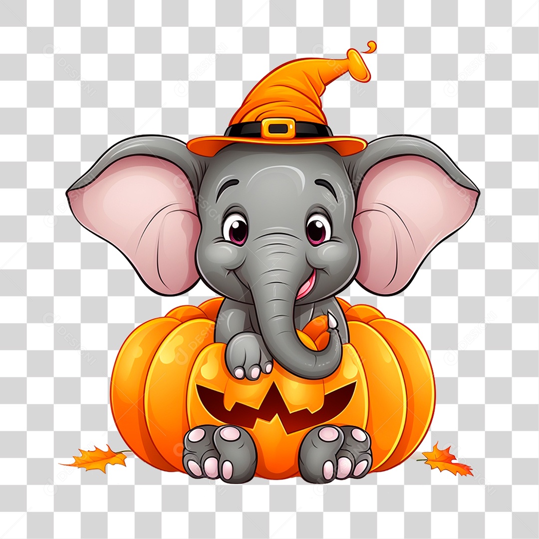 Elefante Filhote Vestido Para o Halloween PNG Transparente