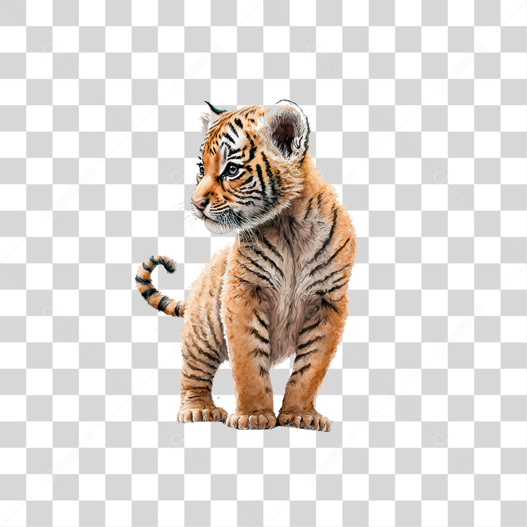 Filhote de Tigre Animal Silvestre PNG Transparente