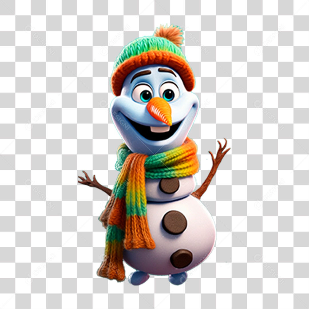 Boneco de Neve Desenho Animado Frozen PNG Transparente