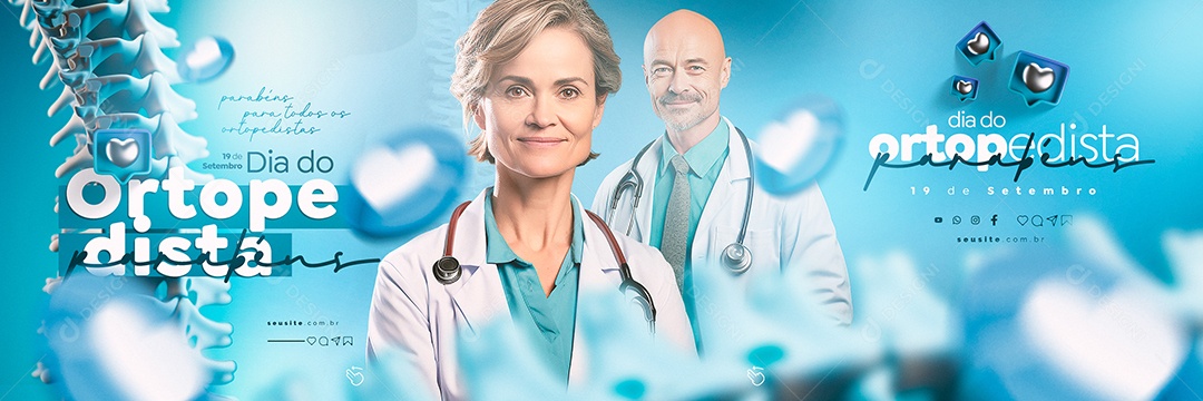 Carrossel Dia do Ortopedista Parabéns para Todos os Ortopedistas Social Media PSD Editável