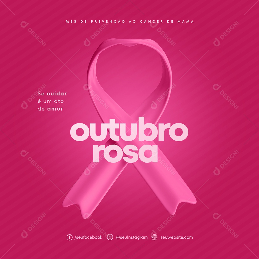 Social Media Outubro Rosa Um Ato De Amor PSD Editável