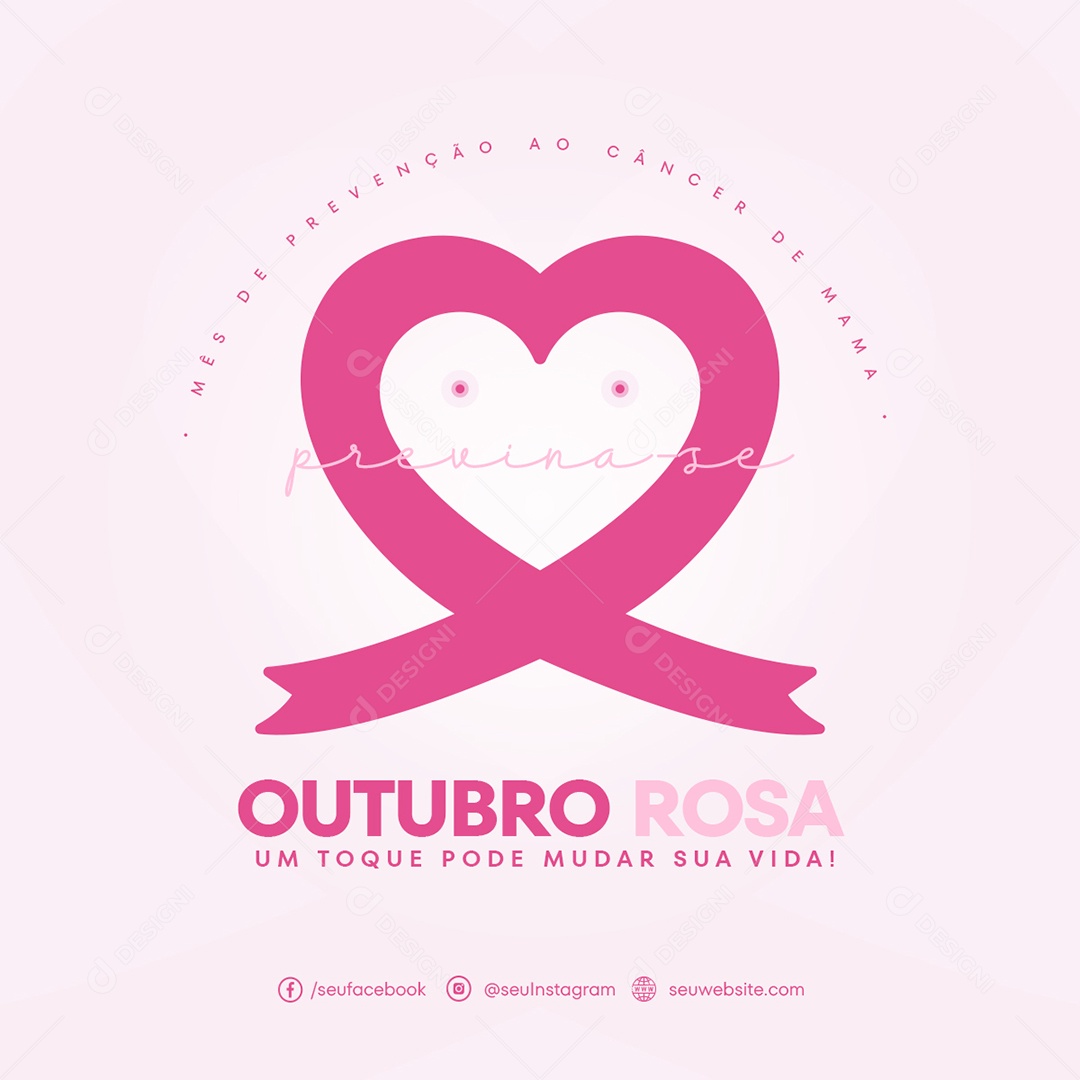 Social Media Outubro Rosa Câncer De Mama PSD Editável