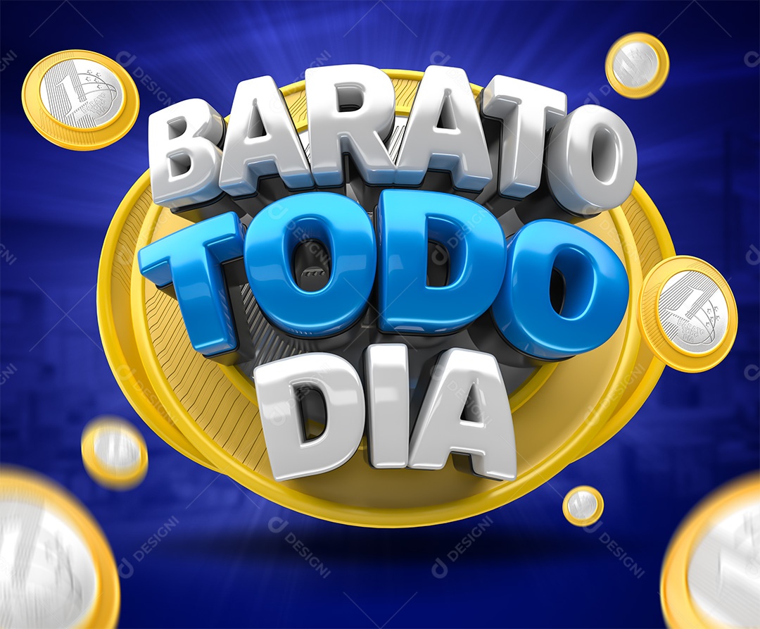 Selo 3D Barato Todo Dia Para Composição PSD