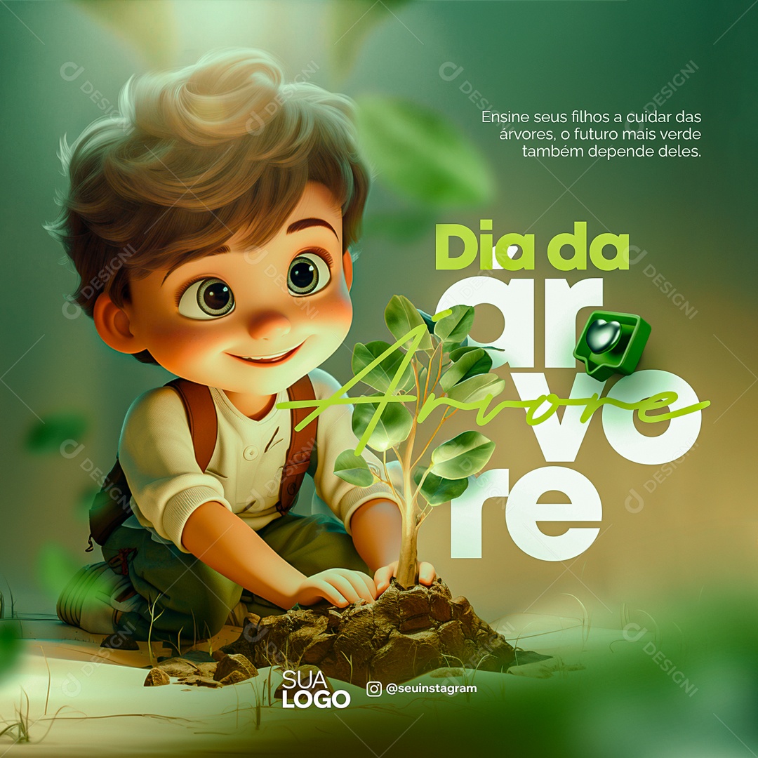 Social Media Futuro Mais Verde Dia Da Árvore PSD Editável