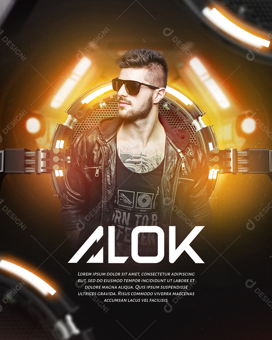 Flyer DJ Alok Social Media PSD Editável
