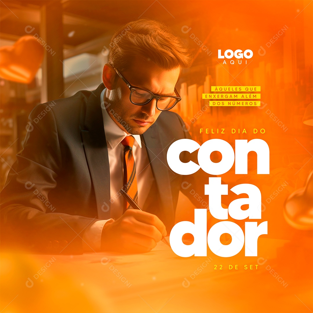 Feliz Dia do Contador Àqueles que Enxergam Além dos Número Social Media PSD Editável