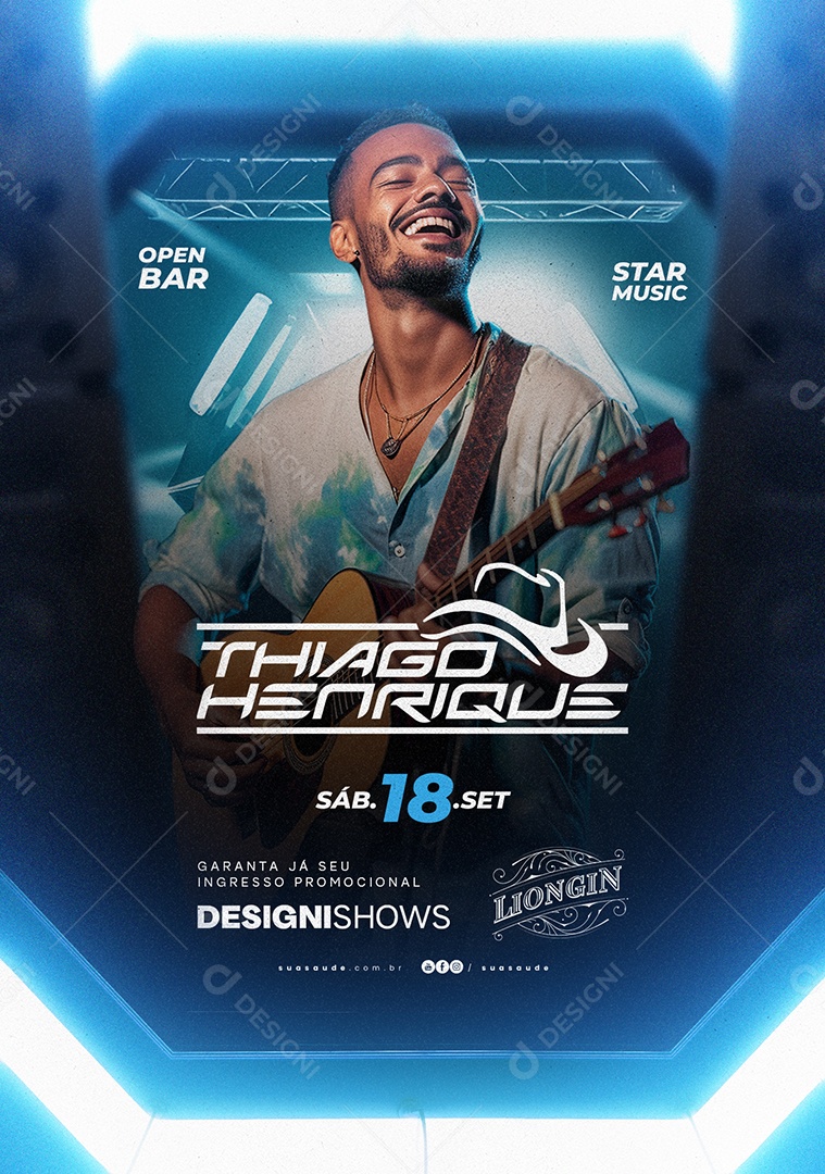 Flyer Thiago Henrique Designi Shows Social Media PSD Editável