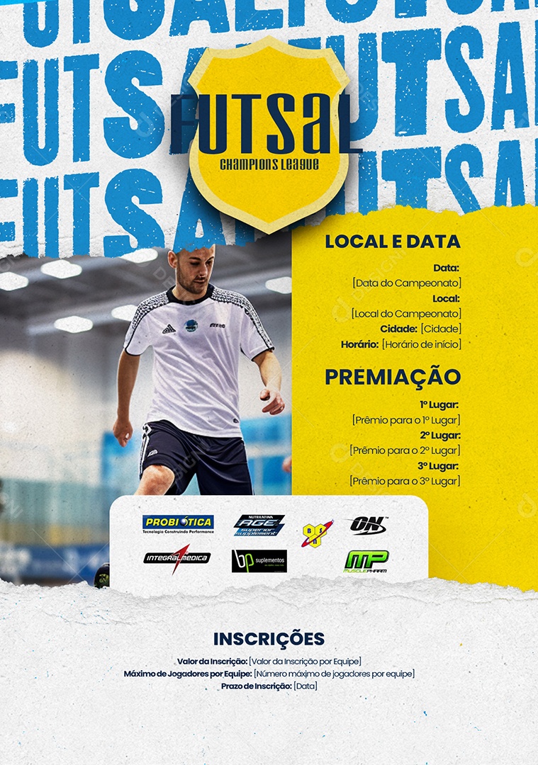 Futsal Champions League Premiação Social Media PSD Editável