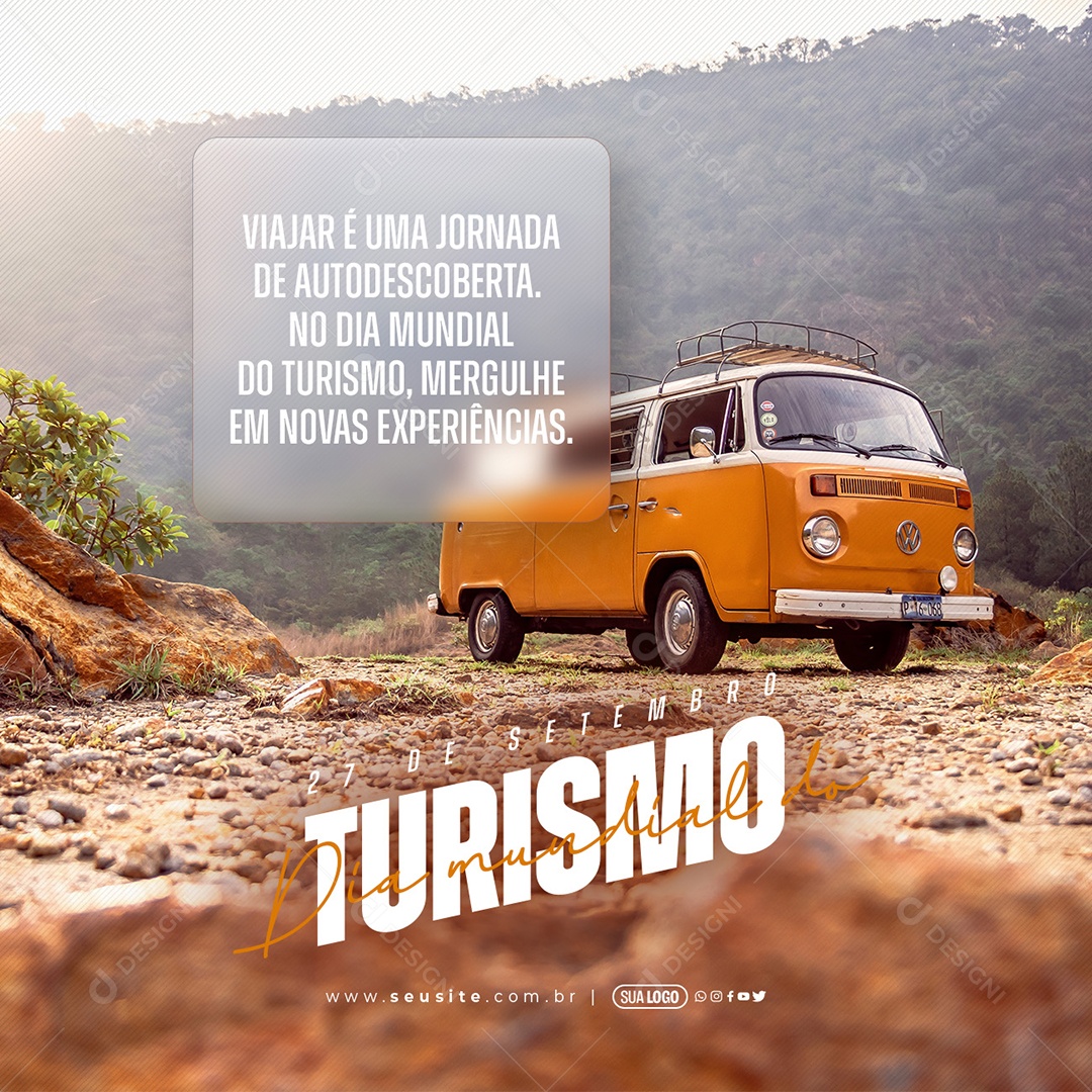 Social Media Dia Mundial Do Turismo é Uma Jornada PSD Editável